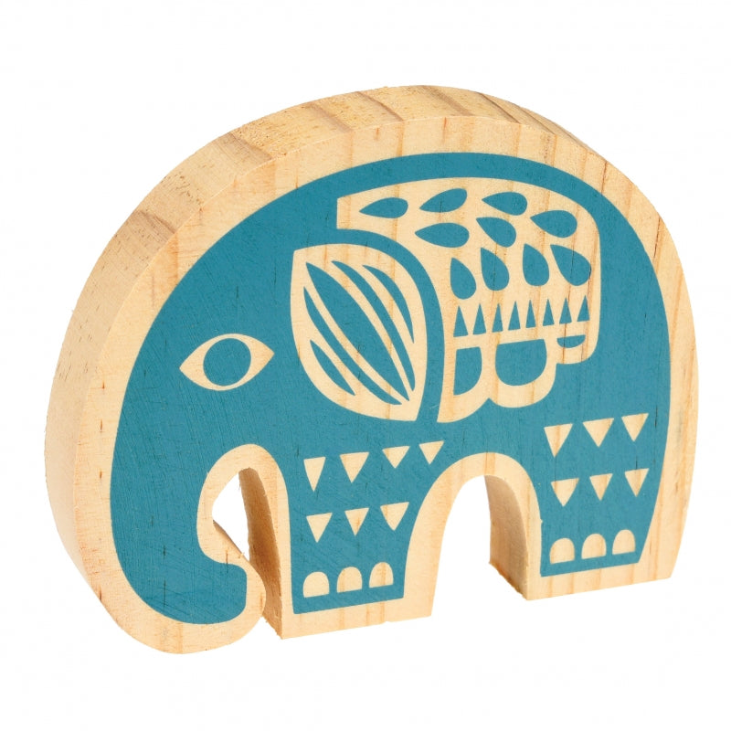 Deko Elefant aus Holz Folk Bird