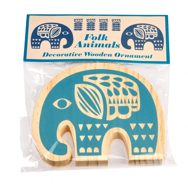 Deko Elefant aus Holz Folk Bird