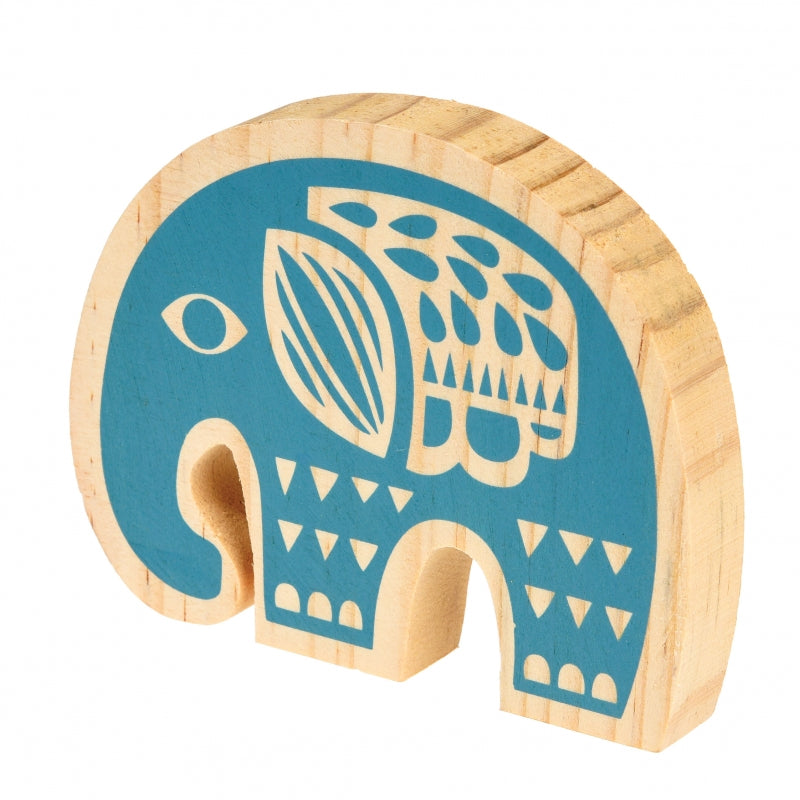 Deko Elefant aus Holz Folk Bird