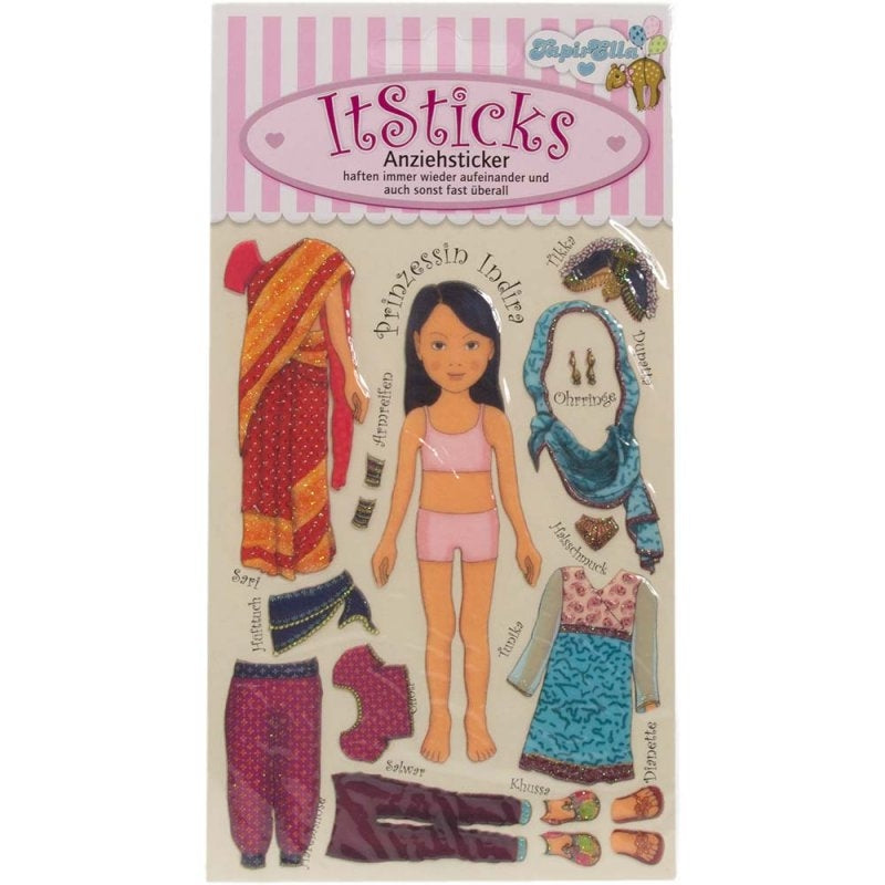 It Sticks Prinzessin Indira - Anziehsticker Aufkleber zum Wiederverwenden