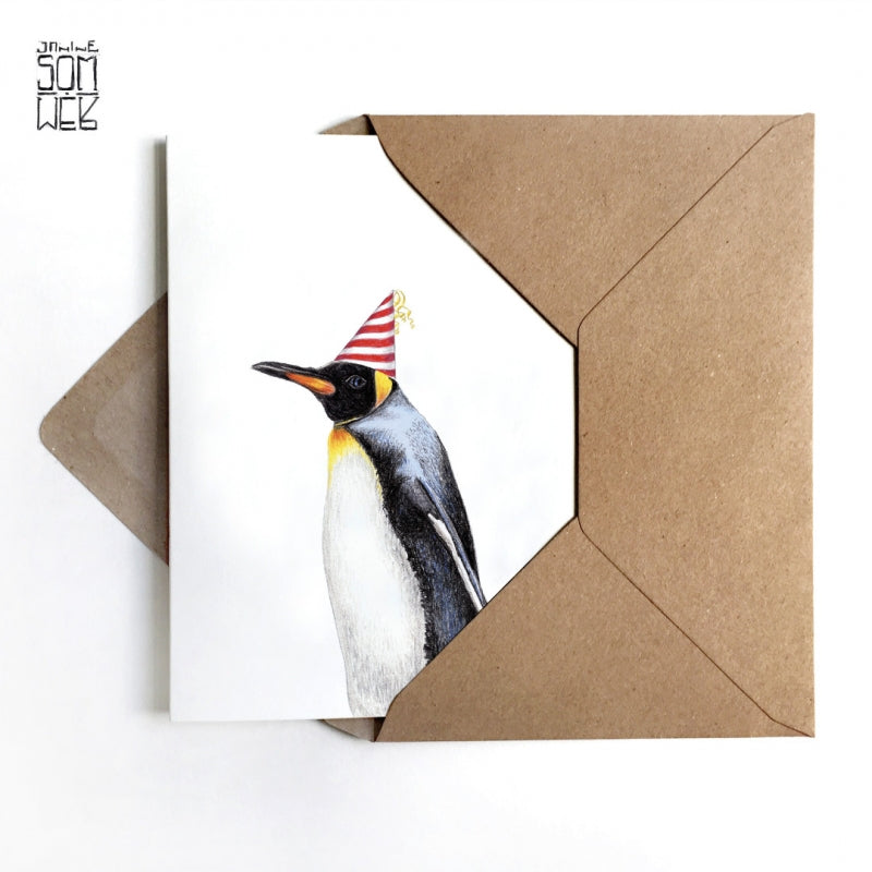 Grußkarte inkl. Umschlag Party Pinguin Janine Sommer