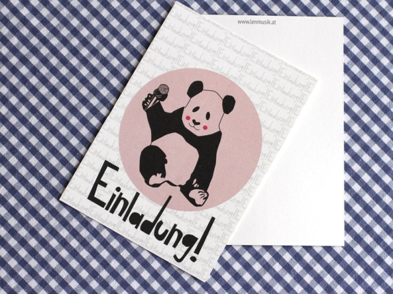 Postkarte Panda Helene Musik