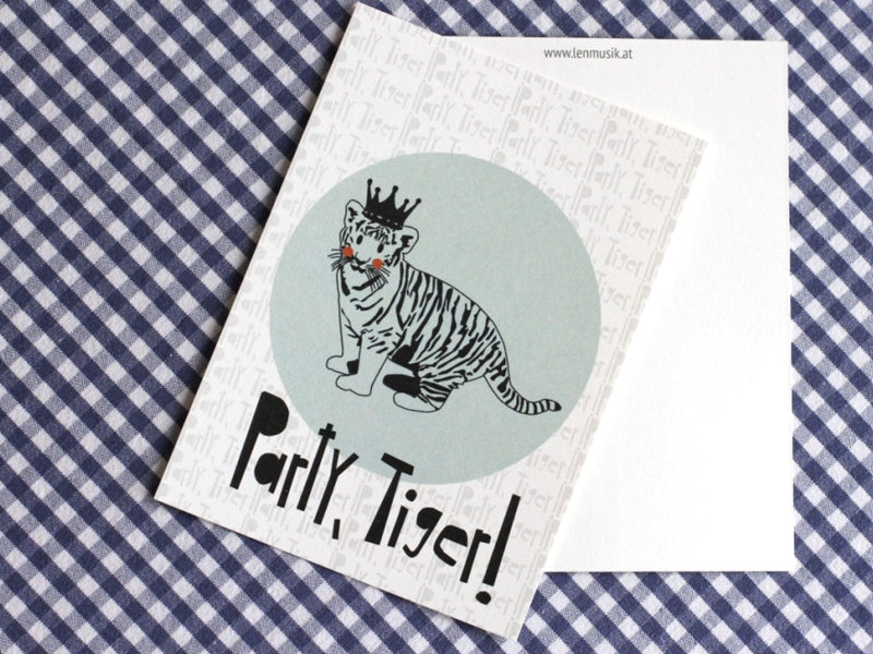 Postkarte Tiger Helene Musik