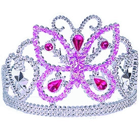 Prinzessin Diadem Tiara Krone Haarreif Schmetterling Pink