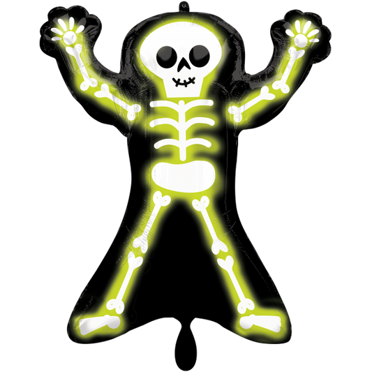 XXL Halloween Luftballon Neon Skelett
